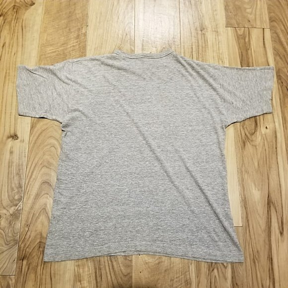 Vintage Champion Ohio State Tee Shirt L 70s Gray 65 35 Rayon Blend Blue Bar Tee - Picture 7 of 11